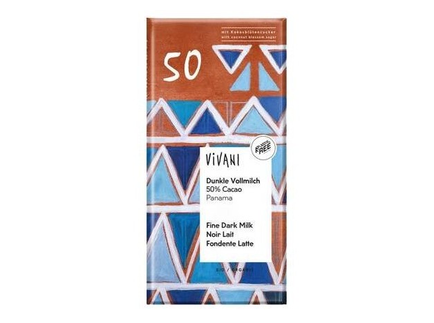 Vivani Chocolate Negro 50% Con Leche Y Azucar...