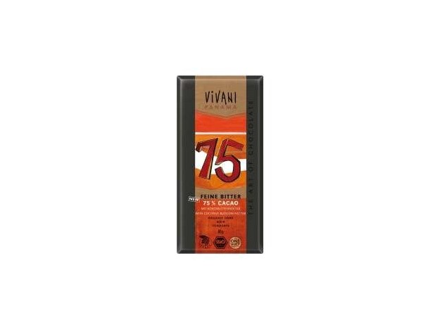 Chocolate Negro Panama 75% Azucar Coco 80Gr. Vegan