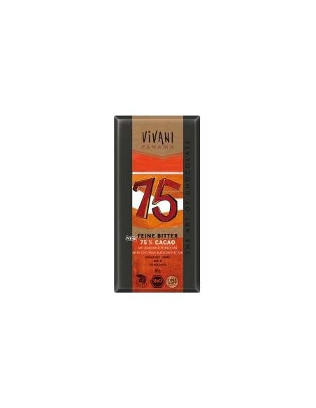 Chocolate Negro Panama 75% Azucar Coco 80Gr. Vegan