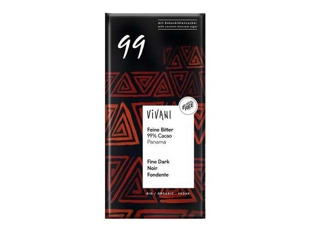 Chocolate Negro 99% Panama Azucar Coco 80Gr. Vegan
