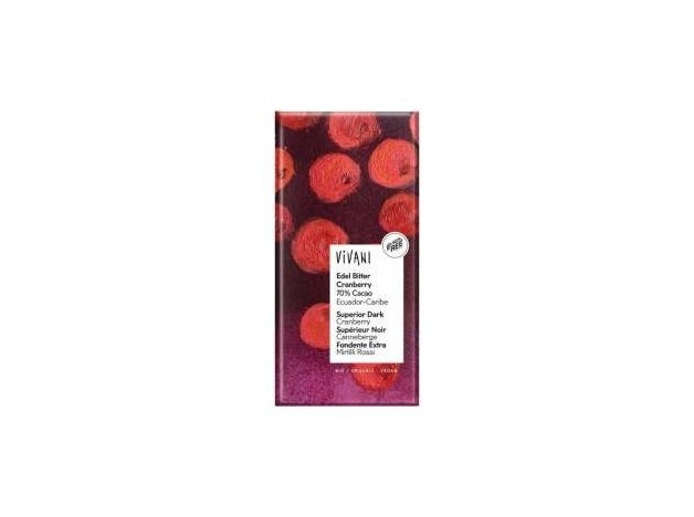 Chocolate Negro Superior 70% Arandanos 100Gr Vegan