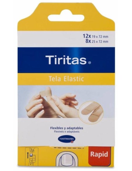 Tiritas Elastic Rapid Apósito Adhesivo Textil, 20 Uds