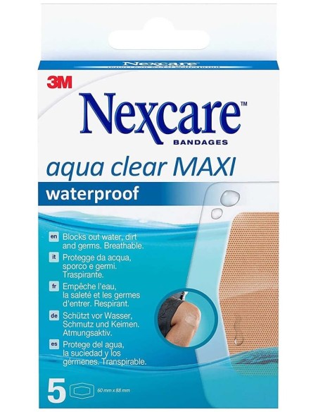 Nexcare Aqua Clear Maxi Apósitos Impermeables 5Uds