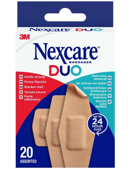 Nexcare Duo Silicona Surtido De 20 Vendajes Flexibles, 1 Unidad