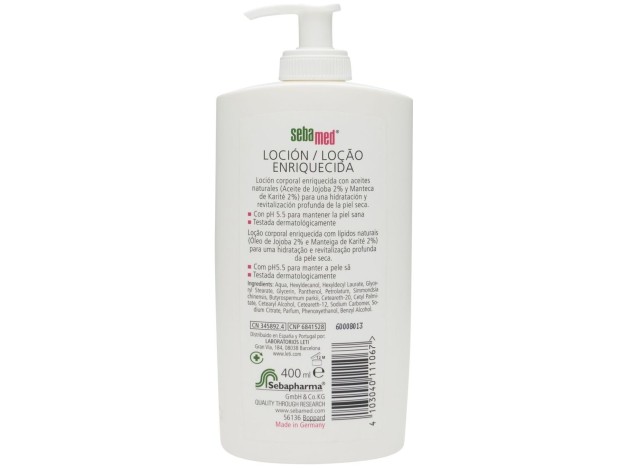 Locion Hidratante Regeneradora Piel Seca 400Ml.