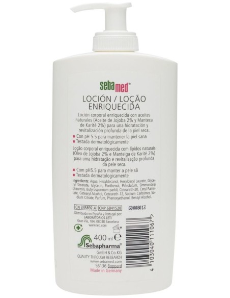 Locion Hidratante Regeneradora Piel Seca 400Ml.