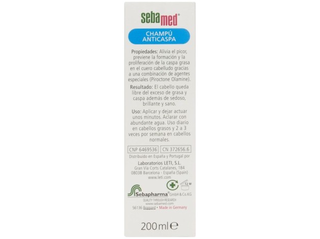 Champu Dermatol Anticaspa Cabello Graso 200Ml.