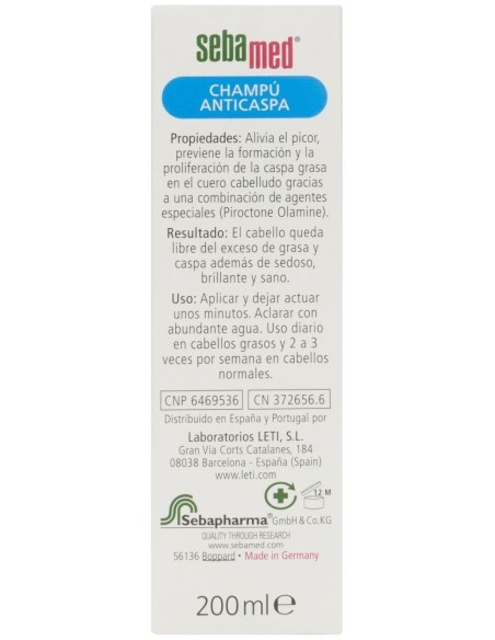 Champu Dermatol Anticaspa Cabello Graso 200Ml.