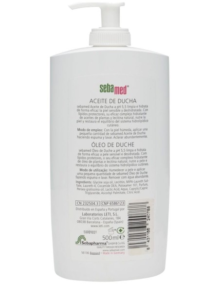 Aceite De Ducha Sin Jabón 500 Ml