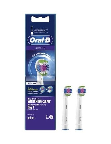 Oral-B 3D White Recambio Cepillo Eléctrico Recargable, 2 Uds