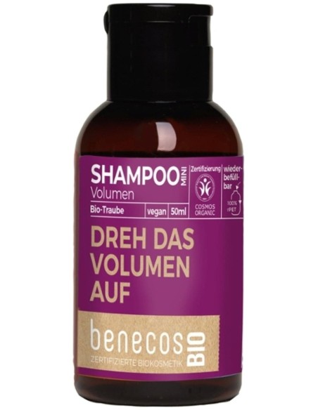 Benecos Champu Volumen Uva Mini Viaje Bio Vegan 50Ml