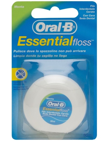 Oral-B Essential Floss Seda Dental Flúor-Menta 50 M, 1 Ud