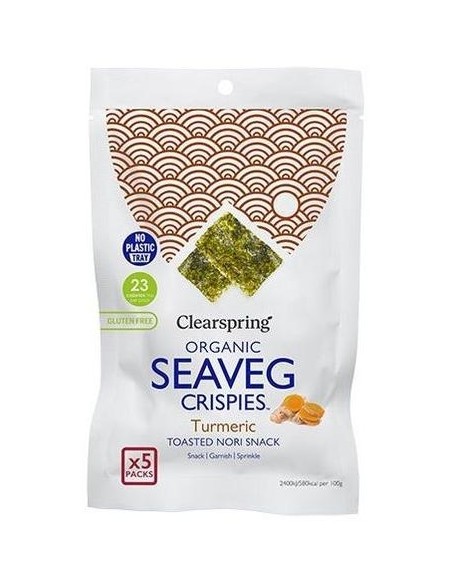 Clearspring Alga Nori Tostada Cúrcuma Multipack Snack 5X4G