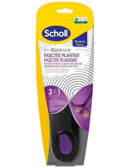 Fascitis Plantar Plantillas Anti-Dolor Con Tecnología In-Balance 3 En 1 Talla S 37-39,5 1 U