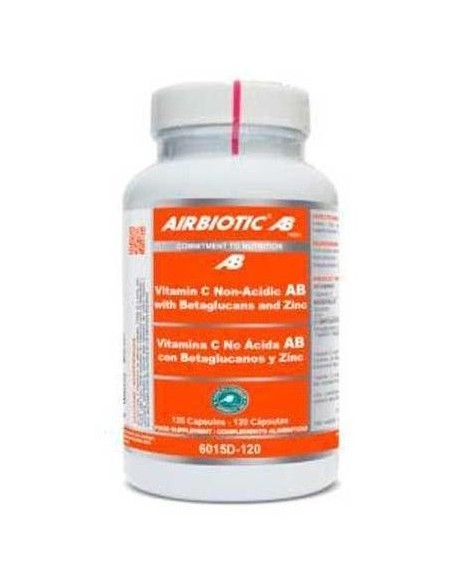 Airbiotic Vitamin C Non Acidic With Betaglucans And Zinc 120Caps