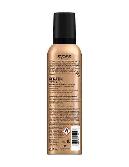 Syoss Keratin Espuma Flexible Y Brillo 250Ml