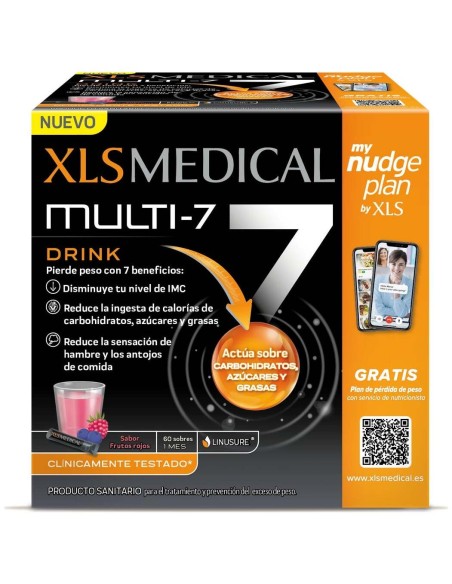 Xls Medical Multi 7 Drink Frutos Rojos, 60 Sobres