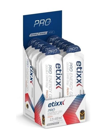 Etixx Double Carb Energy Melocoton Gel 12Udx60Ml.