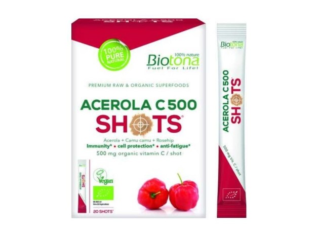 Acerola C 500 Raw 20Shots. Bio Sg Vegan