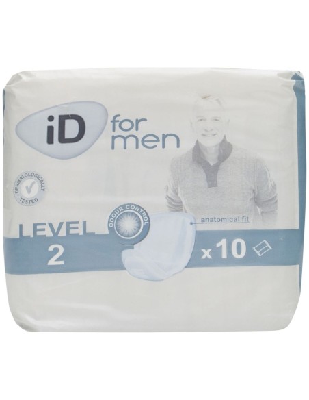 Id For Men Level 2 Protectores Para Incontinencia Ligera, 10 Unidades