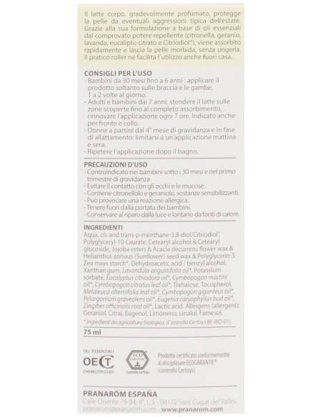 Pranarôm Aromapic Citronela+ Roll-On Corporal Bio 75Ml