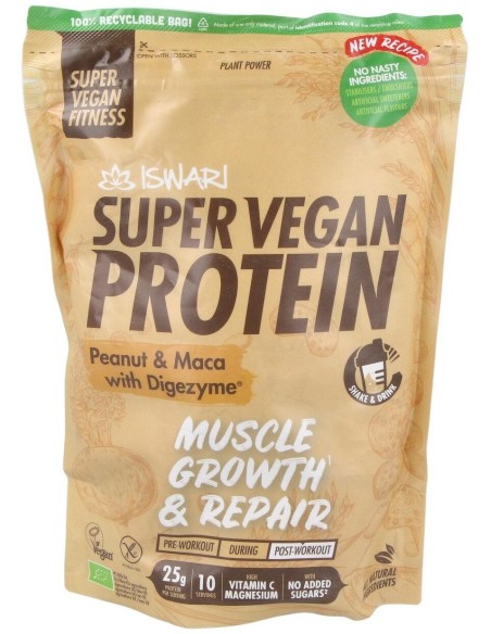 Super Vegan Protein Fitness Cacahuete-Maca 350Gr