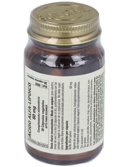 Acido Alfa Lipoico 60Mg. 30Vegicaps