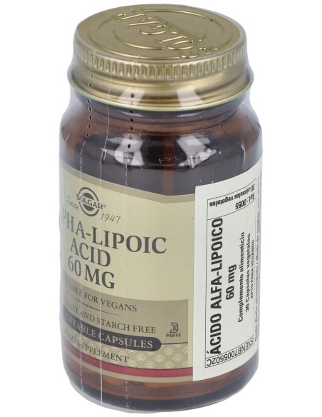 Acido Alfa Lipoico 60Mg. 30Vegicaps