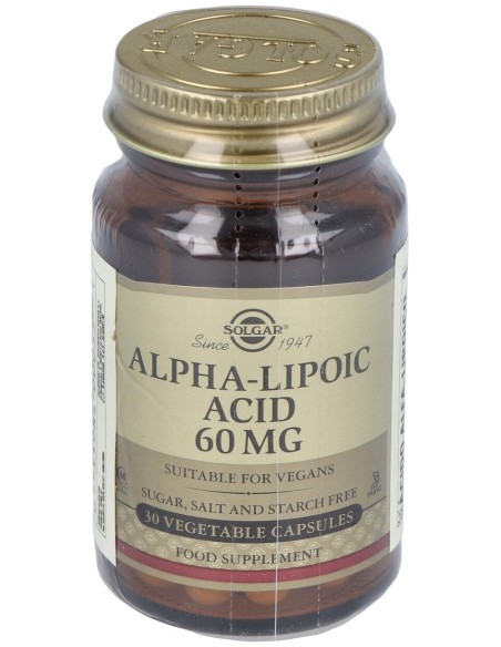 Acido Alfa Lipoico 60Mg. 30Vegicaps