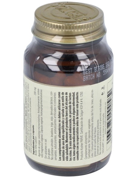 Acido Alfa Lipoico 200Mg. 50Vegicaps