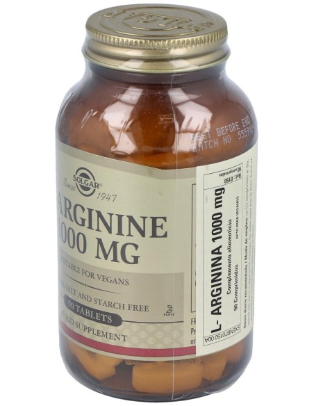 Larginina 1000 Mg 90 Comprimidos