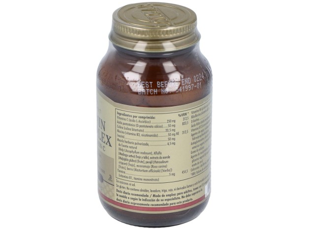 Solgar Vitamina B Complex Con Vitamina C 100 Comp.
