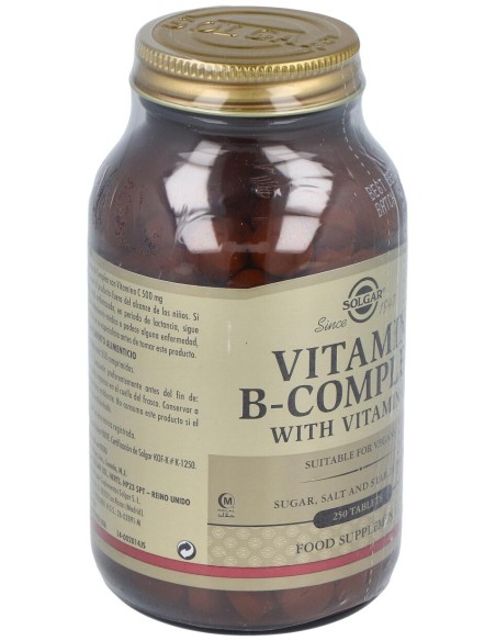 Solgar Vitamina B-Complex Con Vitamina C 250Comp