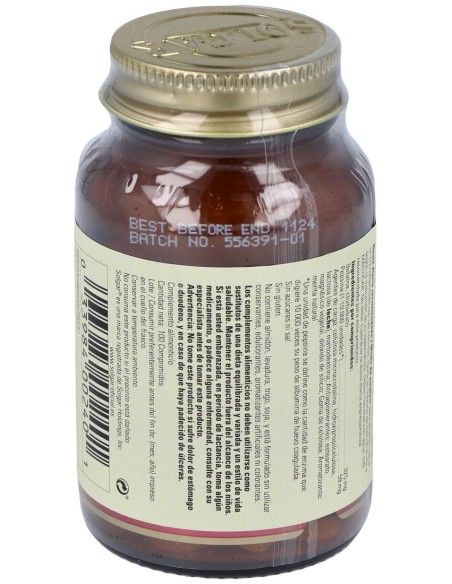 Solgar Betaina Clorhidrato Con Pepsina 100 Comprimidos