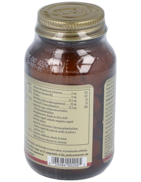 Solgar Vitamina B Complex Con Vitamina C 100 Comp.