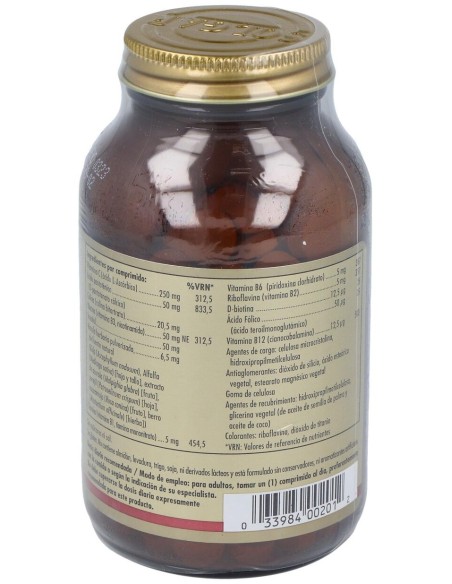 Solgar Vitamina B-Complex Con Vitamina C 250Comp