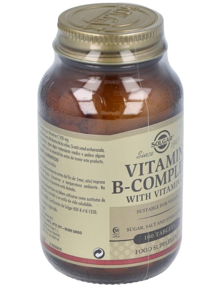 Solgar Vitamina B Complex Con Vitamina C 100 Comp.
