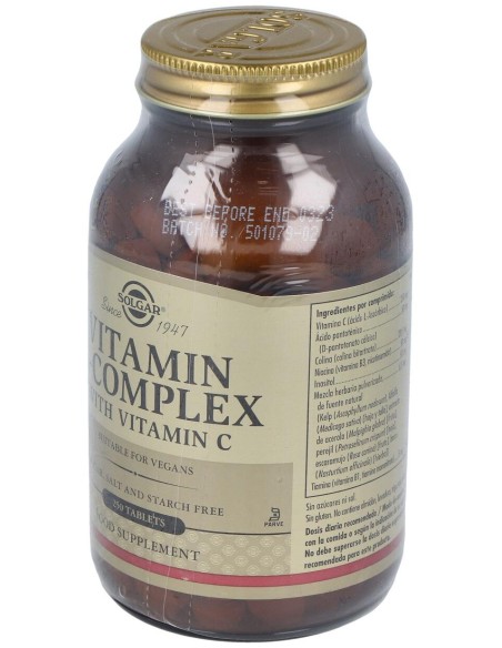 Solgar Vitamina B-Complex Con Vitamina C 250Comp