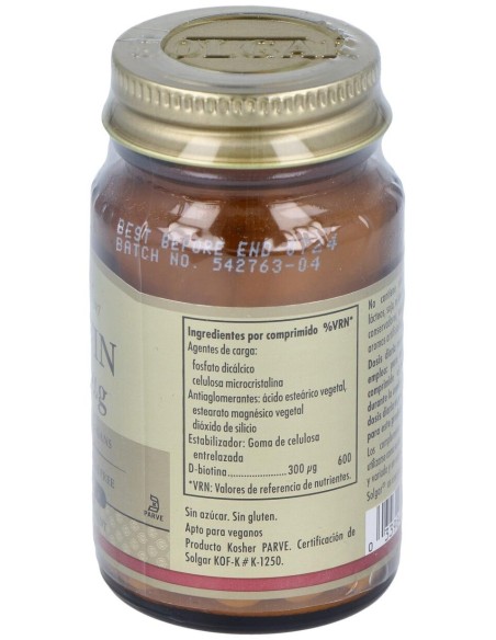 Biotina 300 Μg 100 Comprimidos