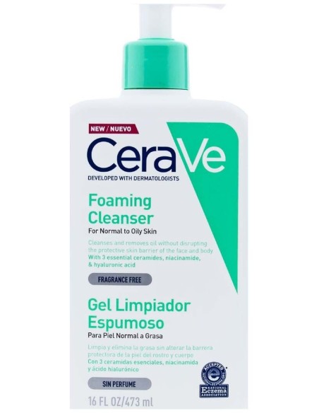 Cerave Gel Limpiador Espumoso, 473 Ml