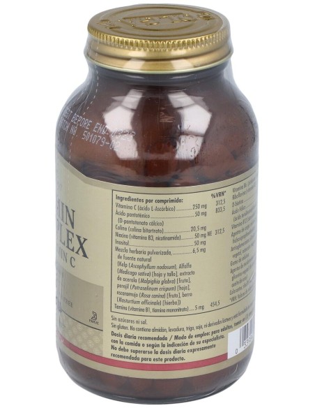 Solgar Vitamina B-Complex Con Vitamina C 250Comp