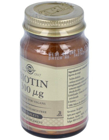 Biotina 300 Μg 100 Comprimidos