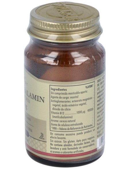 Vitamina B12 Suplemento Alimenticio Masticable 30 Comp