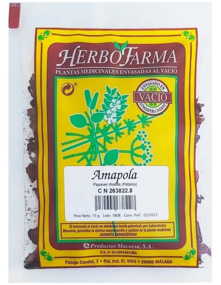 Amapola Herbofarma Al Vacio 15 Gr