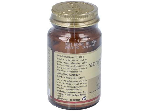 Vitamina B12 Suplemento Alimenticio Masticable...