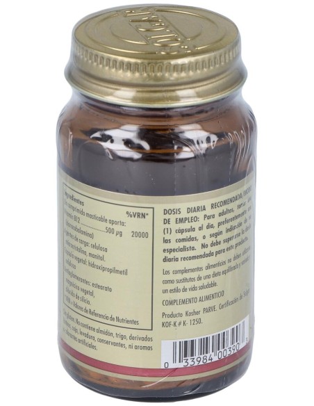 Vitamina B12 500 Mcg Cianocobalamina 50 Vcaps