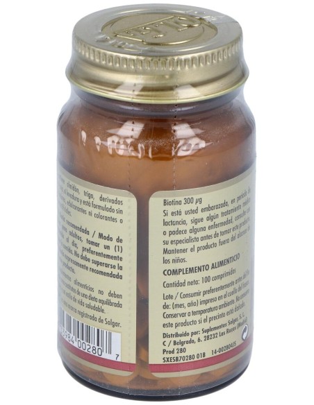 Biotina 300 Μg 100 Comprimidos