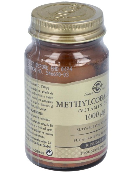 Vitamina B12 Suplemento Alimenticio Masticable 30 Comp