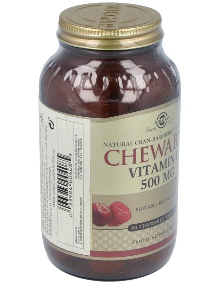 Solgar Vitamina C 500Mg Masticable Sabor Arándano Y Frambuesa 90Comp