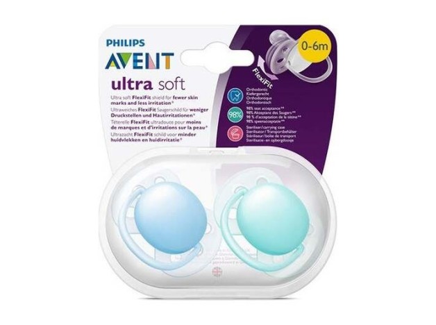 Chupete Ultra Soft 0-6Meses Neutro 2Uds. Scf091/03